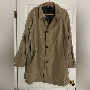 Tumi Long Trench Coat Men's Large British Khaki Summit Mackintosh Packab…